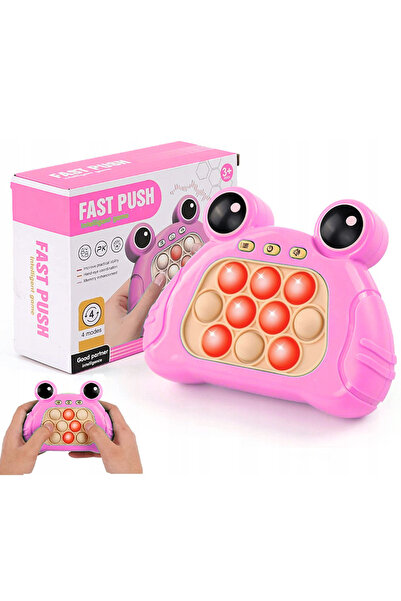 TUENGİ STORE Pembe Işıklı Stres Oyuncağı Pilli Pop It Oyuncak Kurbağa Tasarımlı Pilli Popit Oyun Konsolu