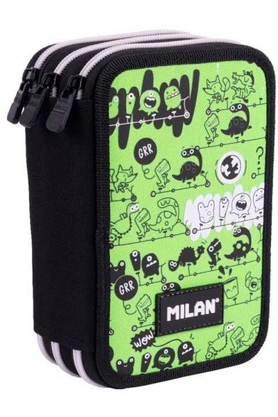Milan 3-zipper pencil case equipped with MILAN, 081364TN2