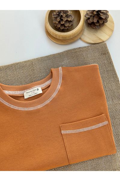 Mama Miel Baby Cinnamon Pocket Oversize T-Shirt - 100% Cotton