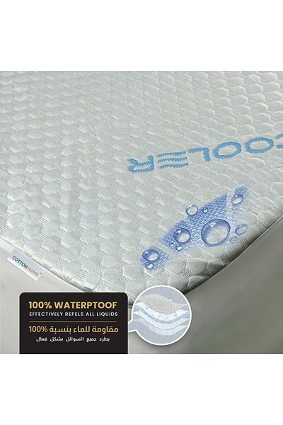 COTTON HOME Breathable Coolant Mattress Protector 100% Waterproof Twin Size 120x200+35cm ,White