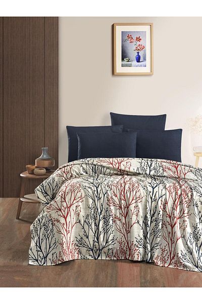 ETE HOMETEX Etehometex Double Person Printed Cotton Pique Set