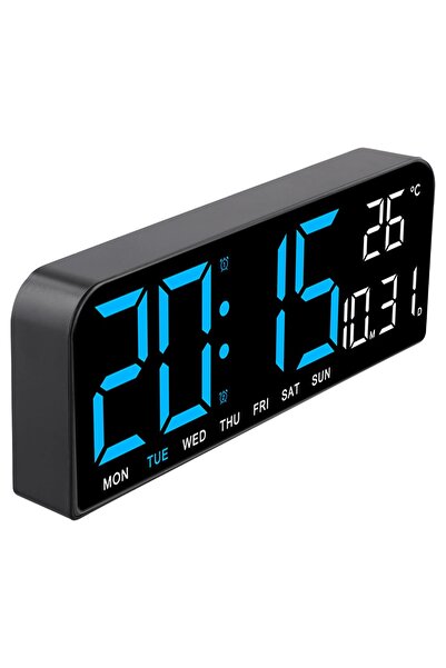 Armasse LED Büyük Ekran 24*9 cm Dijital Duvar Saati Sıcaklık Ve Gece Modu Çok Yönlü Masa Saati