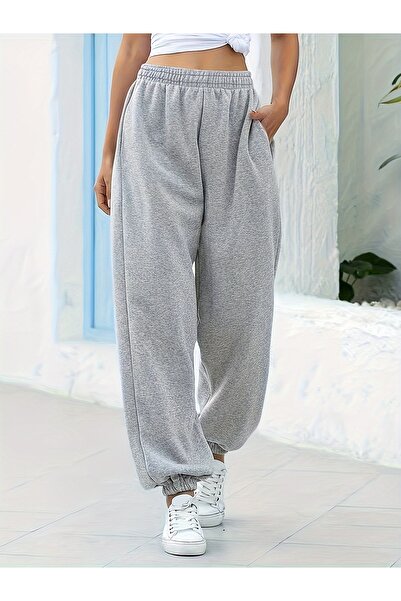 Jakinta Outdoors Unisex Jogger Eşofman Altı 2 İplik Şardonlu Lastikli Paça Çift Cepli XS-6XL