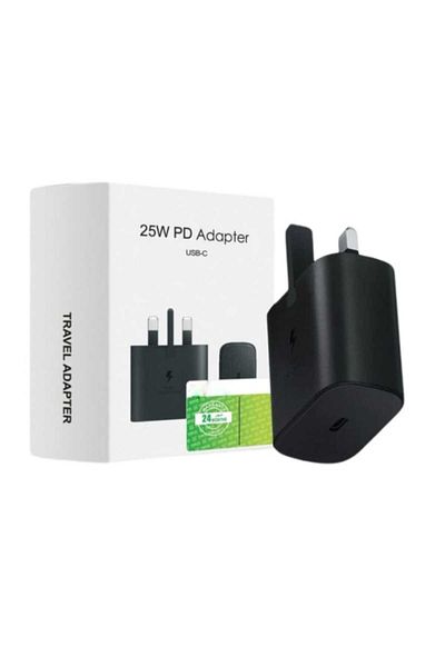 SP 25W Type-C Fast Charger Head Compatible with Samsung Phones and Type-C Devices - Black