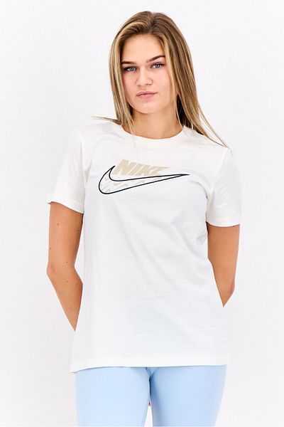 Nike Women Sportswear Fit Short Sleeves Outdoor T-Shirt, Off White