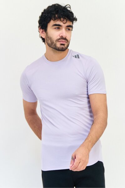 adidas تي شيرت رياضي رجالي بأكمام قصيرة للتدريب، لون لافندر