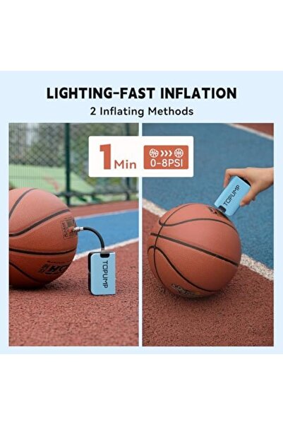 TOPUMP Electric Ball Pump with Inflation and Deflation, Portable Pump for Sports Balls, Football