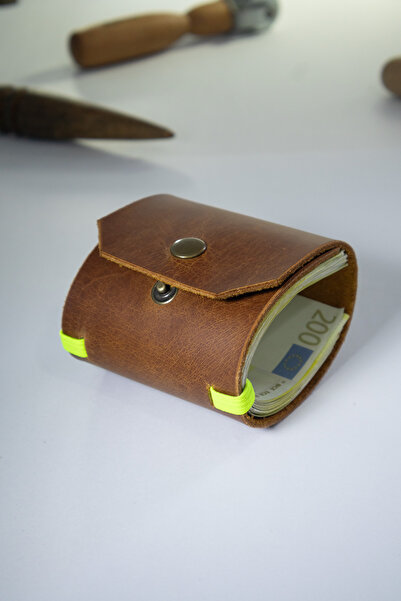 Tauran Genuine Leather Unisex Women's Men's Handmade Wallet with Magnetic Mon...