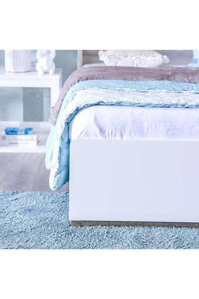 Danube Home V2 Eliza 180x200 King Bed - Matte White/Oak L188.2xW206.3xH130cm