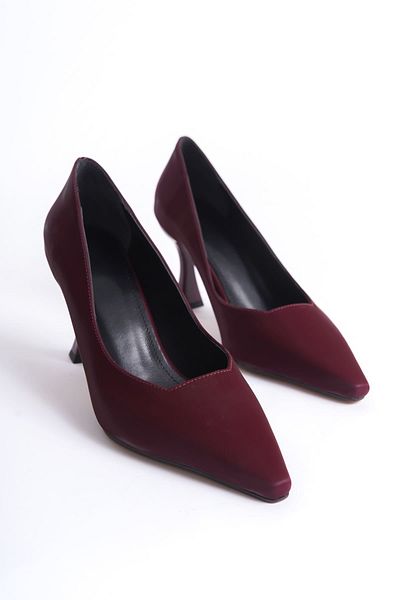 Zerenyus Cordelia Premium Women's Burgundy Satin Stiletto