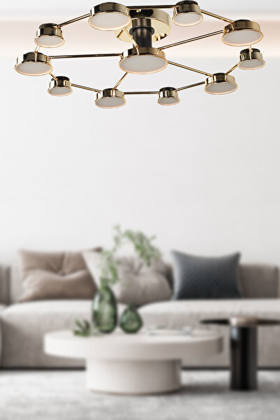 Begüsa Arelon Ledli 11.li Avize Gold Kaplama