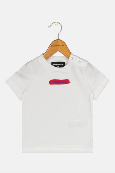DSquared2 Toddlers Girl Brand Logo Short Sleeve Top, White