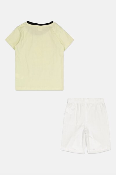 PEANUTS Toddlers Girl 2 Piece Short Sleeve Top And Shorts Set, Light Green/White