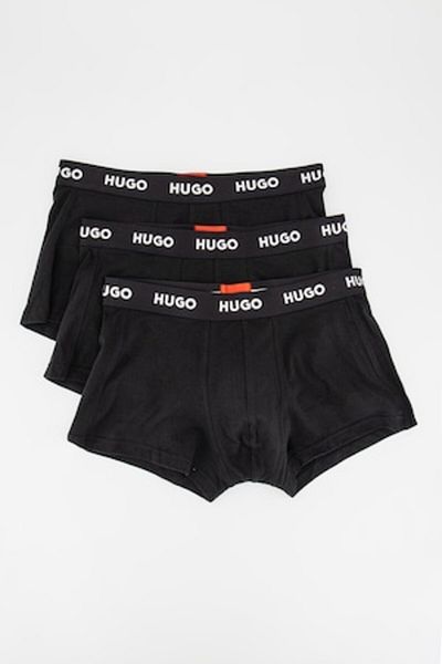 HUGO Set de boxeri cu bandă cu logo în talie - 3 perechi, Negru, XL