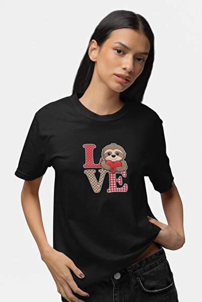 ArtYus Unisex Bărbați/Femei Love Sloth Colorat cu imprimeu supradimensionat b...