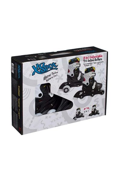 divendi-ro Aluminum Roller Skates, adjustable size 31-34, black and white