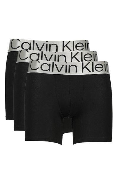 Calvin Klein , Cotton Blend Boxers with Logo Waistband - 3 Pack, Faded Black, 2XL