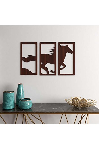 Marktna منحوتة ديكور خشبية بتصميم حصان - 75×50 سم