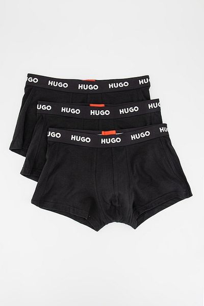 HUGO Set de boxeri cu bandă cu logo în talie - 3 bucăți, negru, M