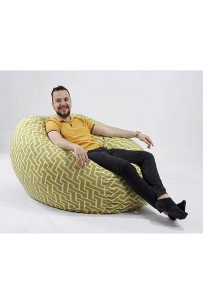 Pufrelax Set Fotoliu King Size cu Perna, Material Textil - Zippity Green