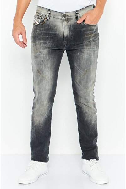 Diesel Men Skinny Fit Dark Wash Stretchable Denim Jeans, Black