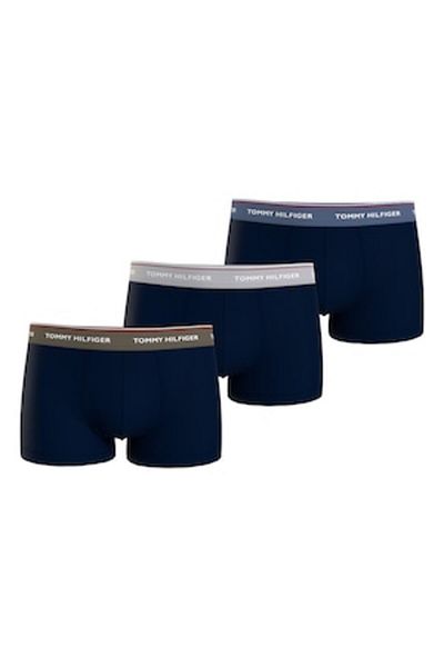 Tommy Hilfiger Set de boxeri cu bandă la talie cu logo - 3 perechi, Albastru petrol, XL