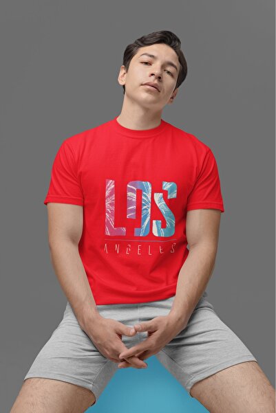 ArtYus تي شيرت لوس أنجلوس مطبوع ملون للجنسين للرجال/النساء مقاس كبير 100% قطن