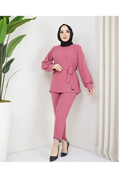 FUNDA Fashion Kadın Zincir Detaylı Pantolonlu Takım