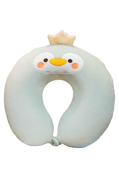 CLICK Travel Neck Pillow U-Shape Travel 30x30 cm Penguin Design Green