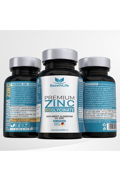 Boost4Life Dietary supplement, Premium Zinc Bisglycinate, Boost4Life, 83.35 mg, 60 vegan capsules