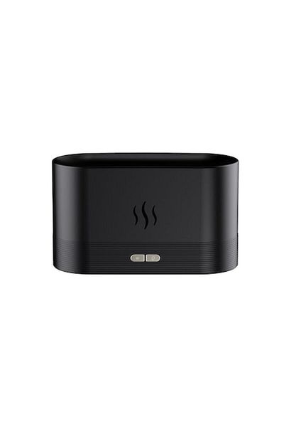 CLICK Essential Oil Diffuser with Flame Effect, Aroma, 180 ml, Adjustable Night Light, Black