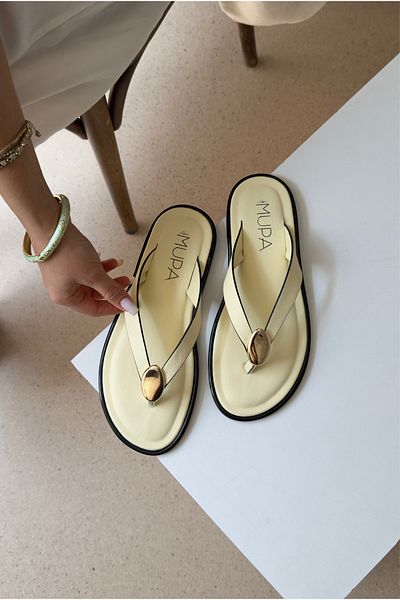 Mupa Shoes Papuci de damă GALBEN DESCHIS