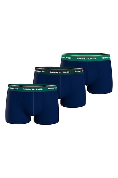 Tommy Hilfiger , Set de boxeri cu talie cu logo - 3 perechi, Verde, Bleumarin, 2XL