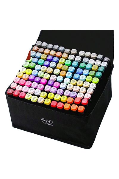 Flippy Markere tactile, rabatabile, set mare de peste 120 de culori, vârf lat, vârf precis, multicolore
