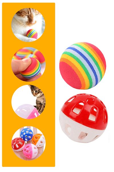 rianka Interactive Energy Release Voice Moving Cat Toy Set of 2 Light Plastic & Sponge Balls