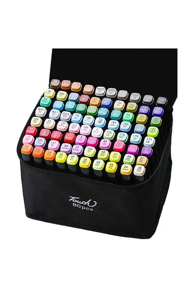Flippy Markere tactile, rabatabile, set mare de peste 80 de culori, vârf lat, vârf precis, multicolore