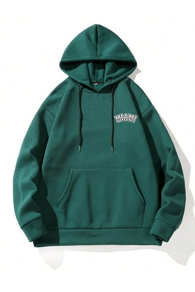 StartMore Green Unisex Miami Printed Oversize Hoodie
