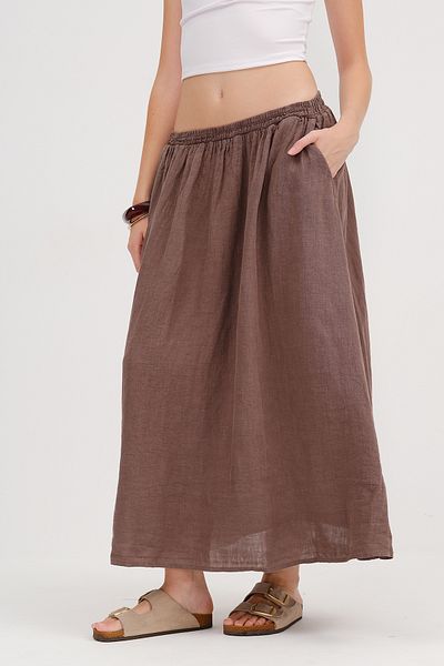 Addax Linen Long Skirt E4447