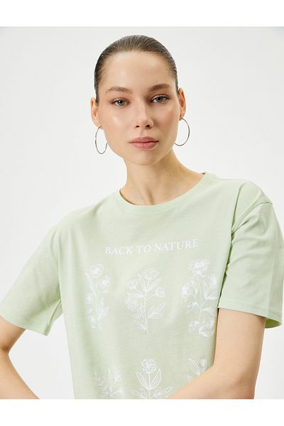 Koton Printed T-Shirt Short Sleeve Crew Neck Comfortable Fit