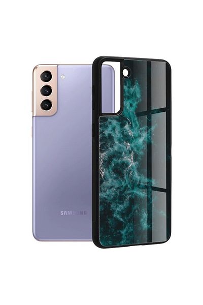 OEM Techsuit Glaze Series Case for Samsung Galaxy S21 Plus 5G, Blue Nebula