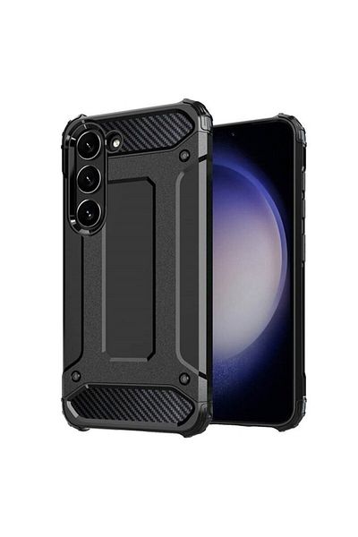OEM High Protection Case for Samsung Galaxy S23, Impact Safe, B2146, Hard Plastic, Intense Darkness