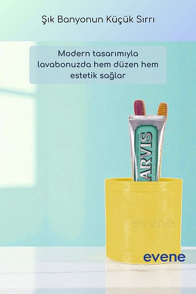 Evene Θήκη οδοντόβουρτσας Βάση οδοντόβουρτσας Βάση οδοντόβουρτσας Ανοιχτό κίτρινο χρώμα Μοντέλο 82