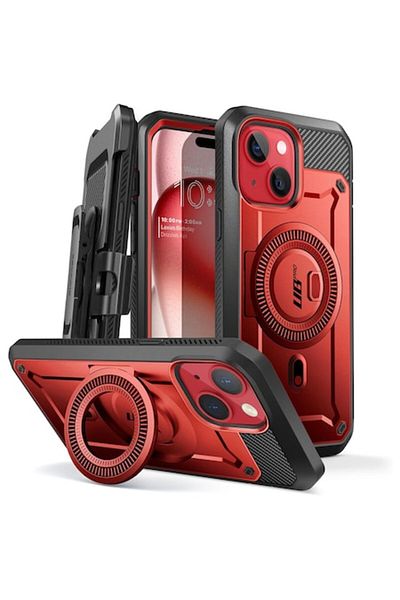 OEM Husă de protecție pentru iPhone 15, Advanced Style, B827, plastic termorezistent, Ruddy