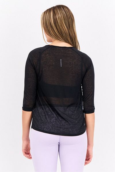 Nike Women Sportswear Fit 3/4 Sleeves Running Top, Black