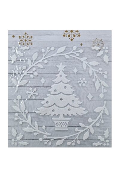 Evolium Set de 10 stickere decorative cu Brad și Vâsc, Alb