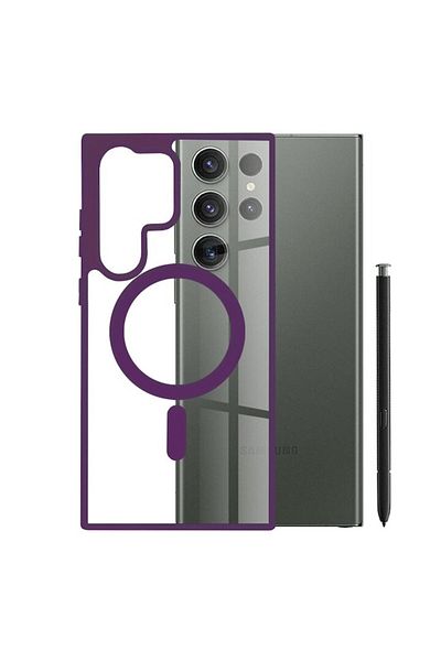 OEM Carcasă de înaltă protecție pentru Samsung Galaxy S23 Ultra, potrivire precisă, plastic termorezistent, culoare Berry Pur