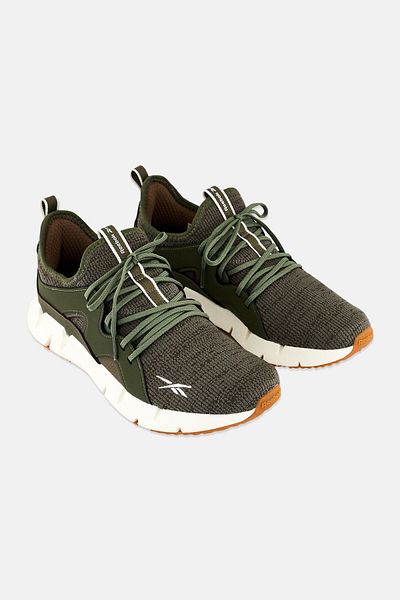 Reebok Women Zig Sky Lace Up Running Shoes, Dark Olive