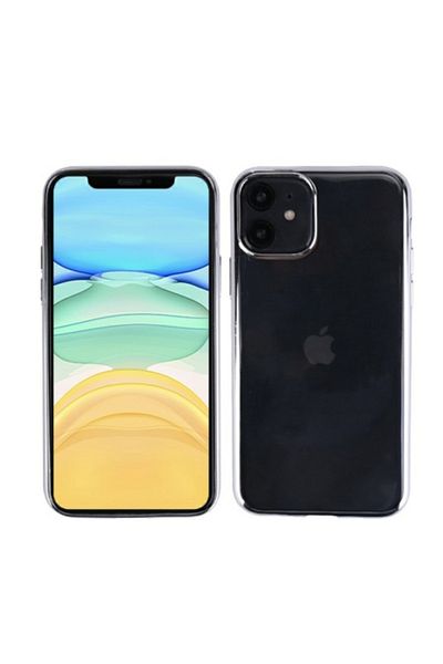 OEM Husă spate de protecție pentru iPhone 11, silicon transparent cu ramă argintie