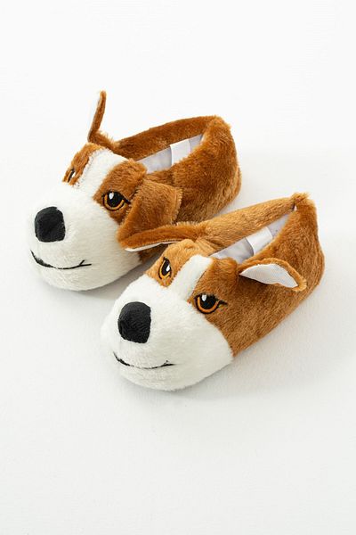 AlbiShoes Unisex Furry Dog Patterned Non-Slip Soft Sole Fluffy Plush Winter Home Boots Comfortable Slippers
