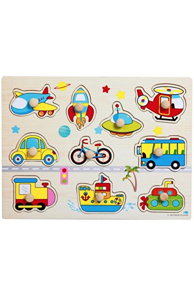 Bibilel Puzzle Educational din lemn, cu aeronave, 10 piese, BBL1652